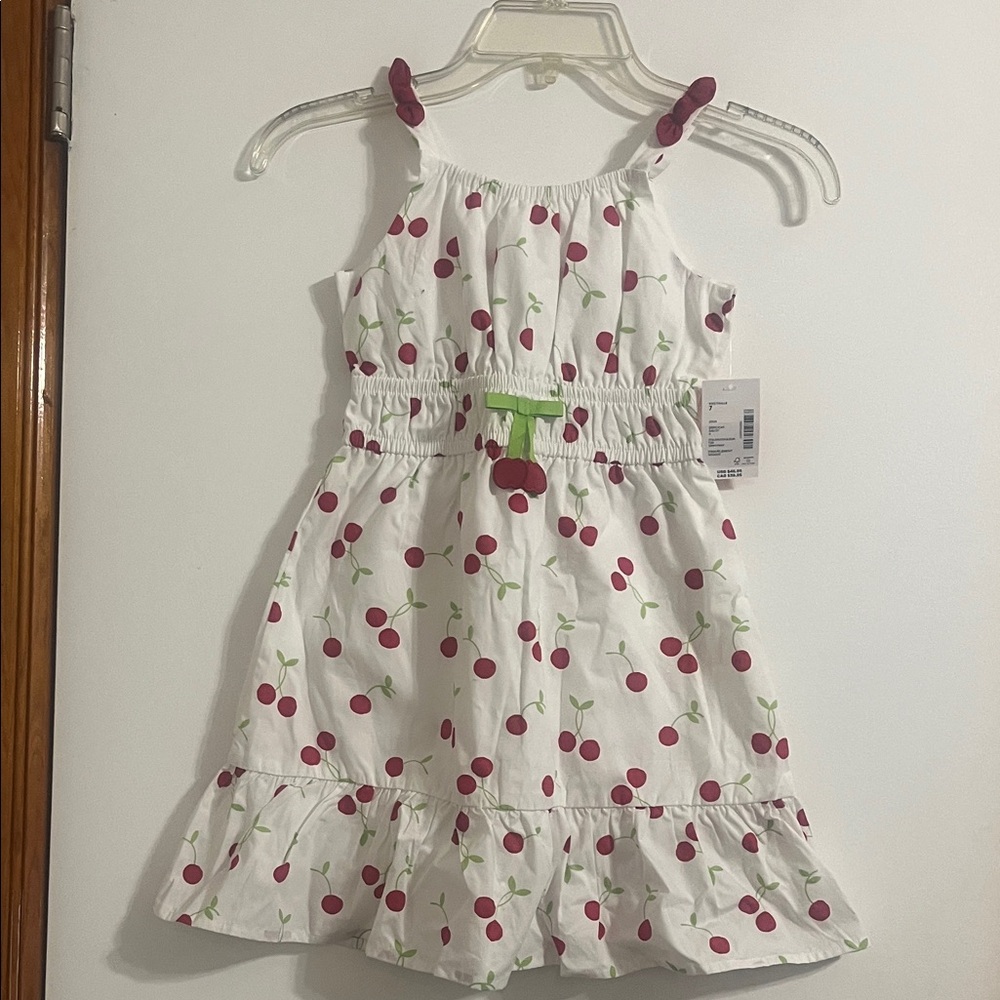 Gymboree Girls Cherry Print White Kids Dress size 7